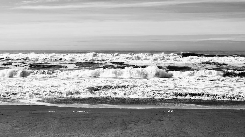 waves crashing on a beach