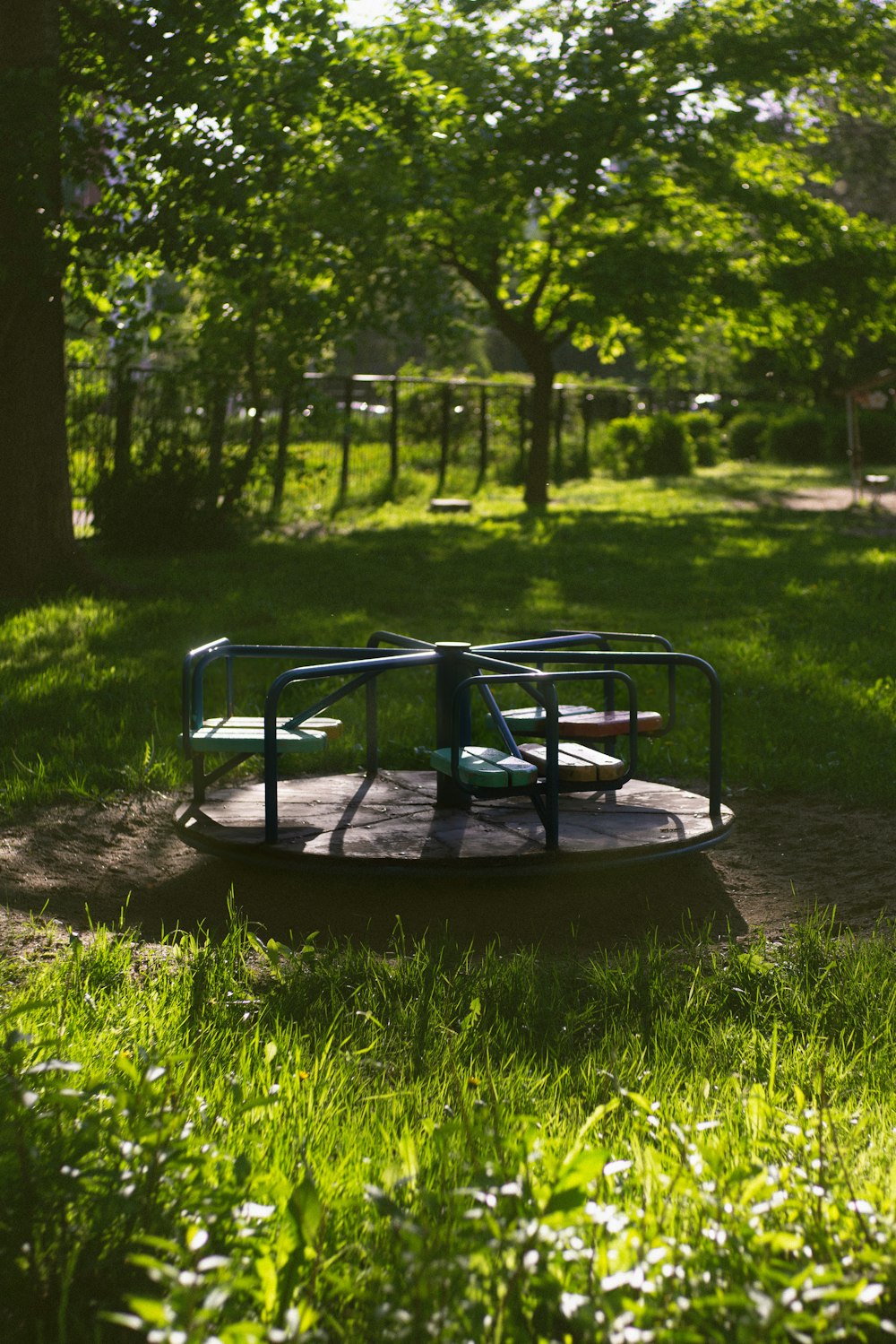 a trampoline in a park