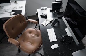 A modern workspace featuring essential tools and products.