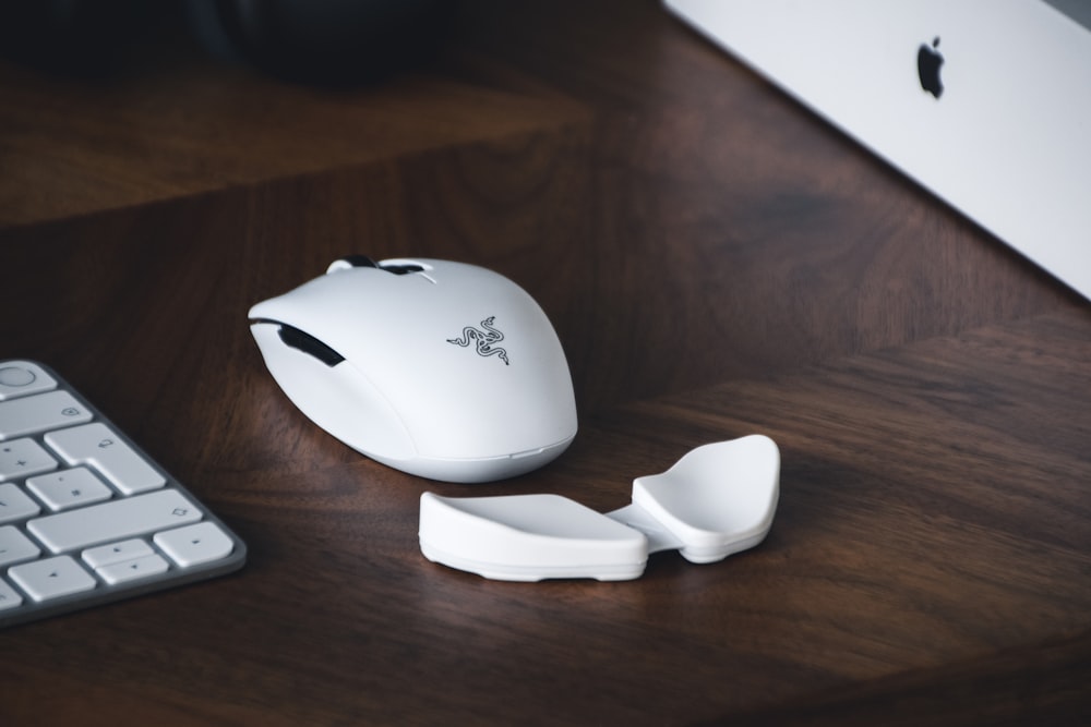 a computer mouse on a desk