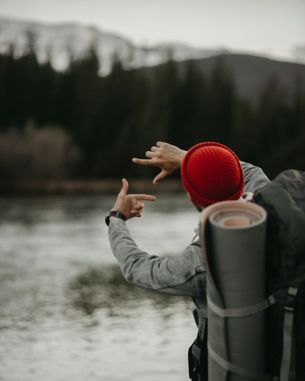 a person holding their hands up