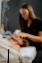 a close-up of a man and a woman