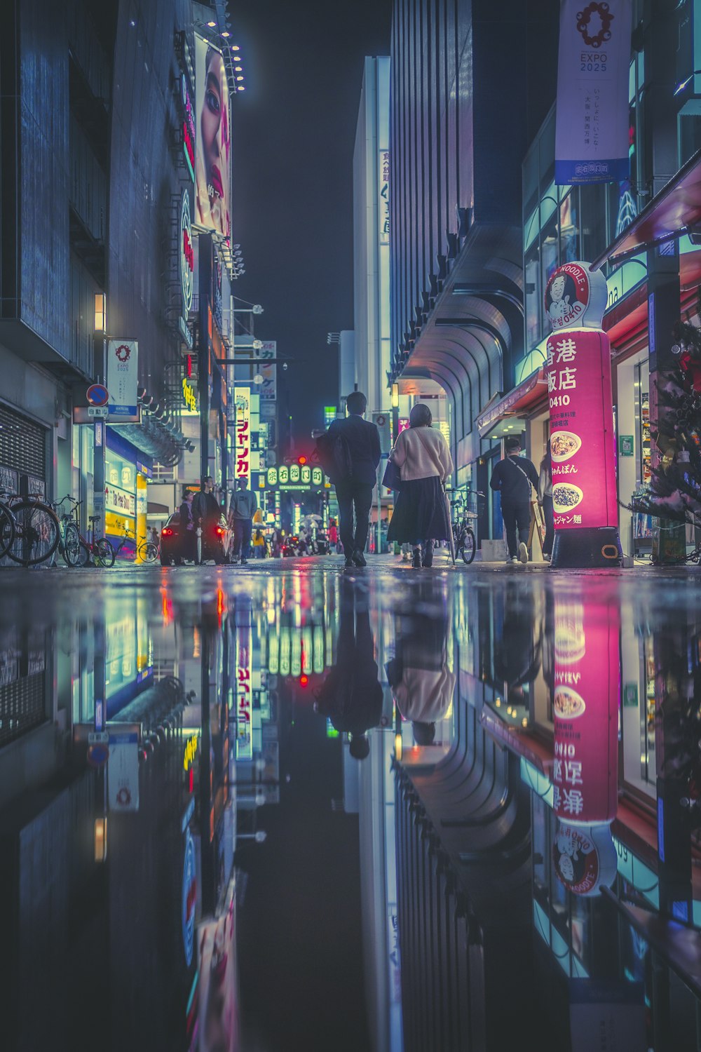 people walking in a city