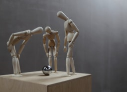 a group of wooden figures