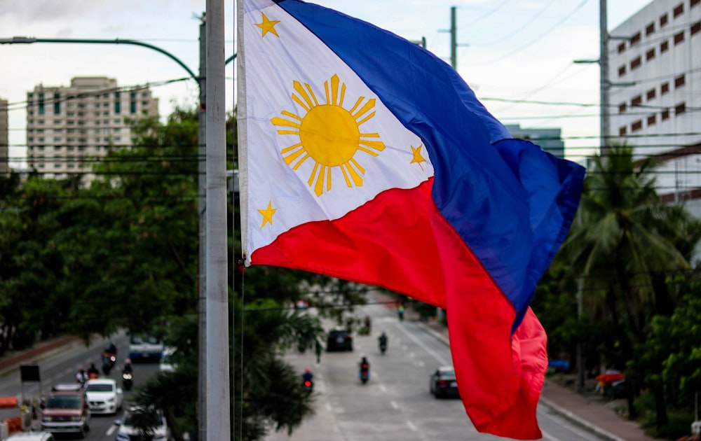 a flag on a pole