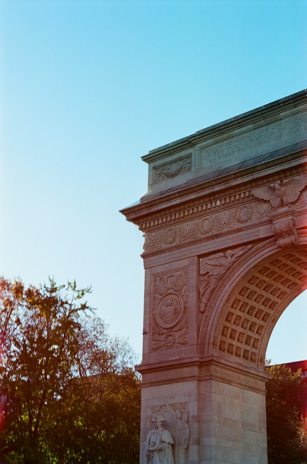 a building with a large archway