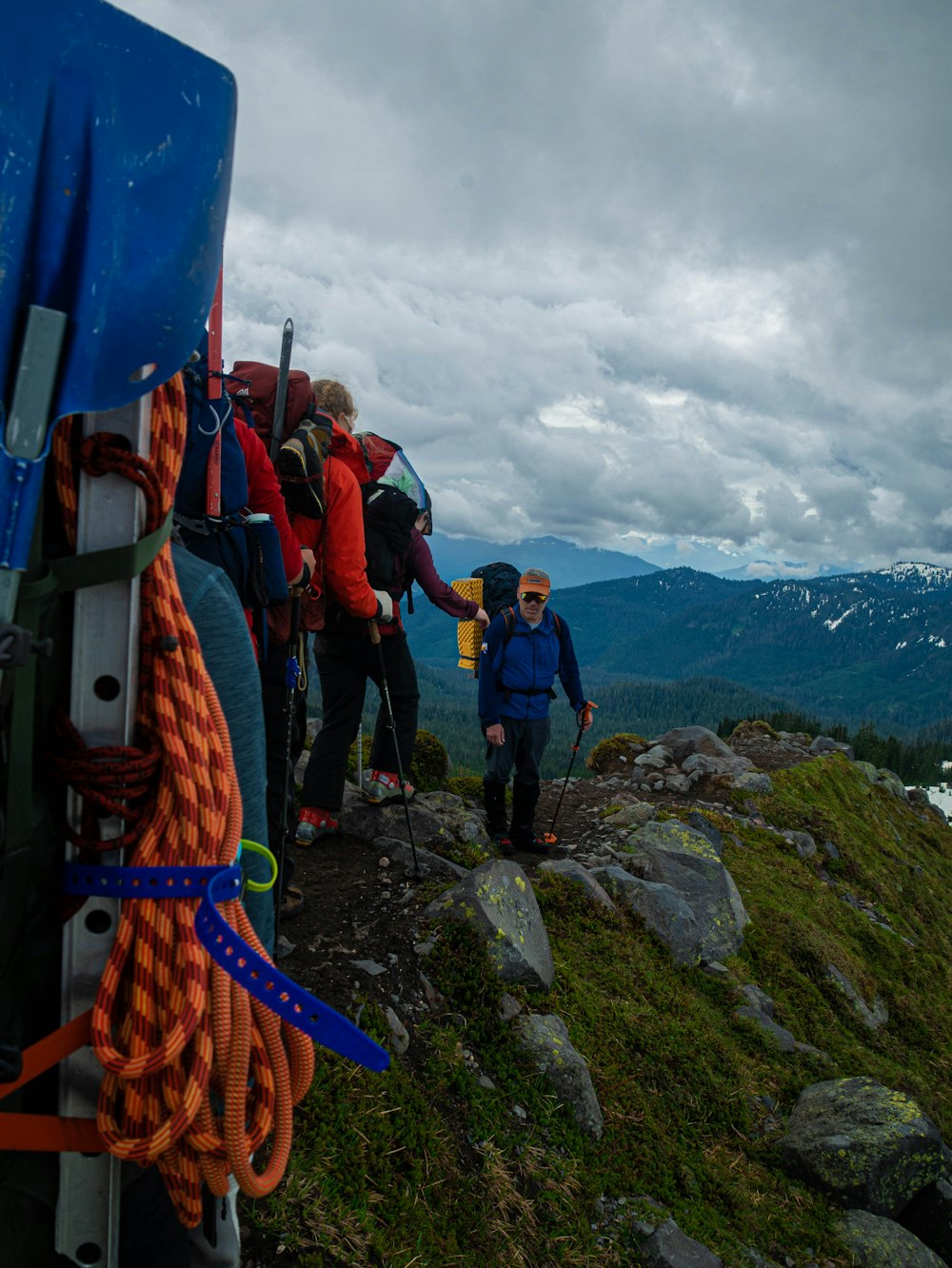 a group of people hiking