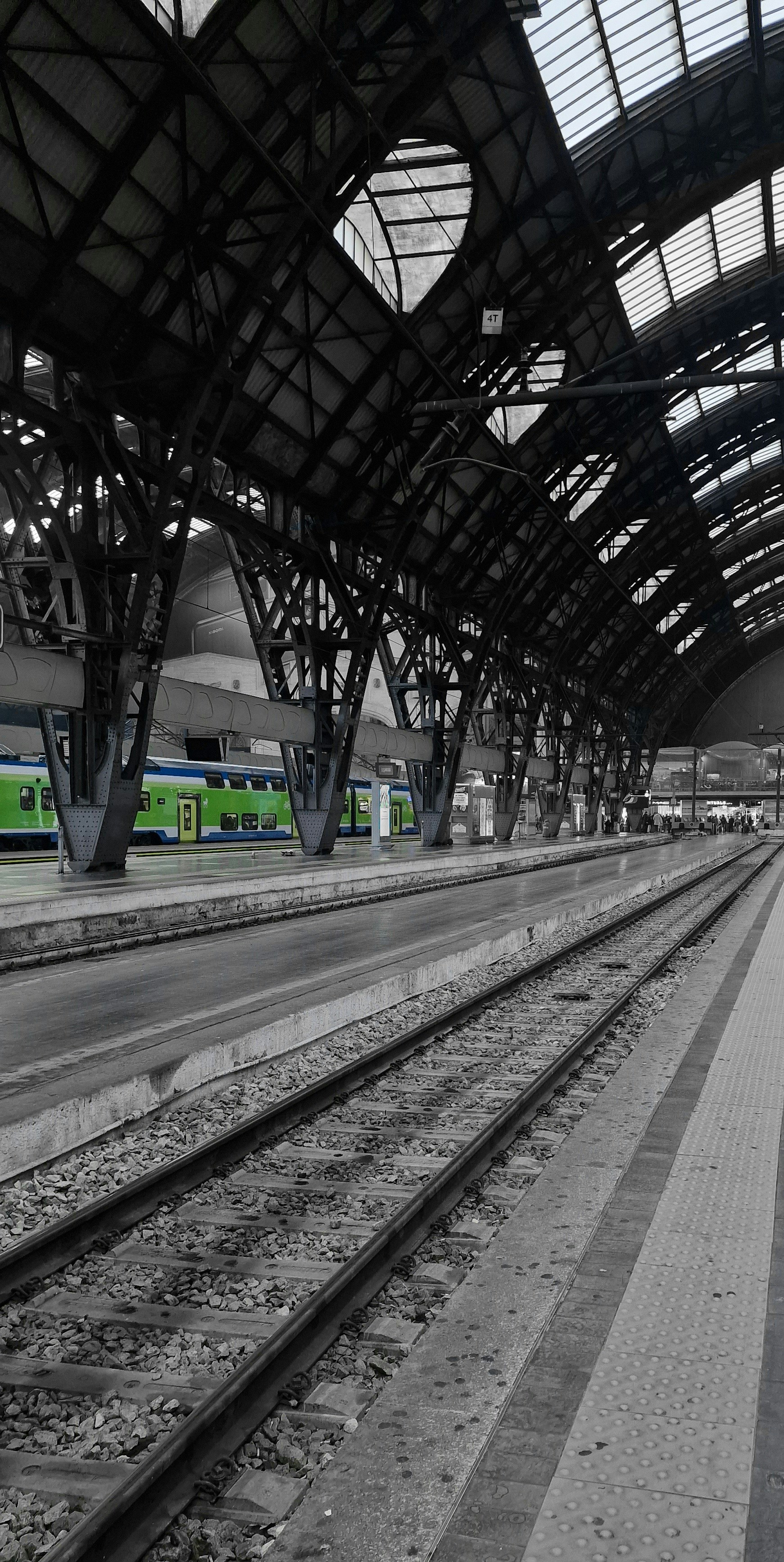 a train station with trains