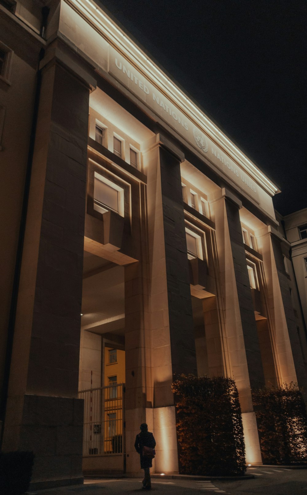 a person standing outside a building