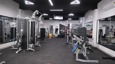a room with machines and equipment