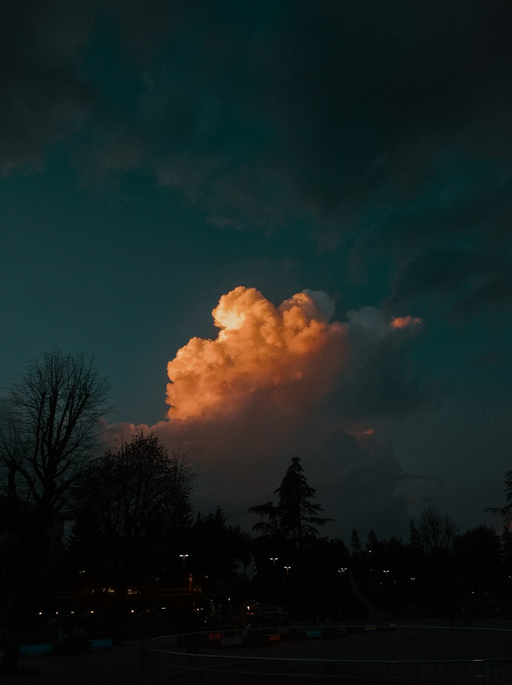 a large cloud in the sky