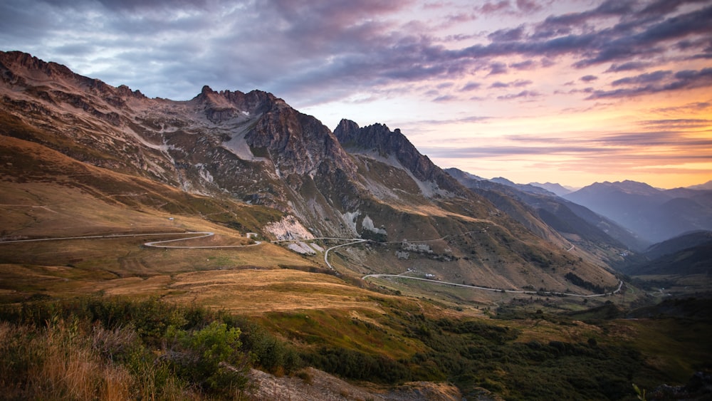 a valley between mountains