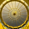 a circular ceiling with a circular design