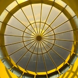 a circular ceiling with a circular design