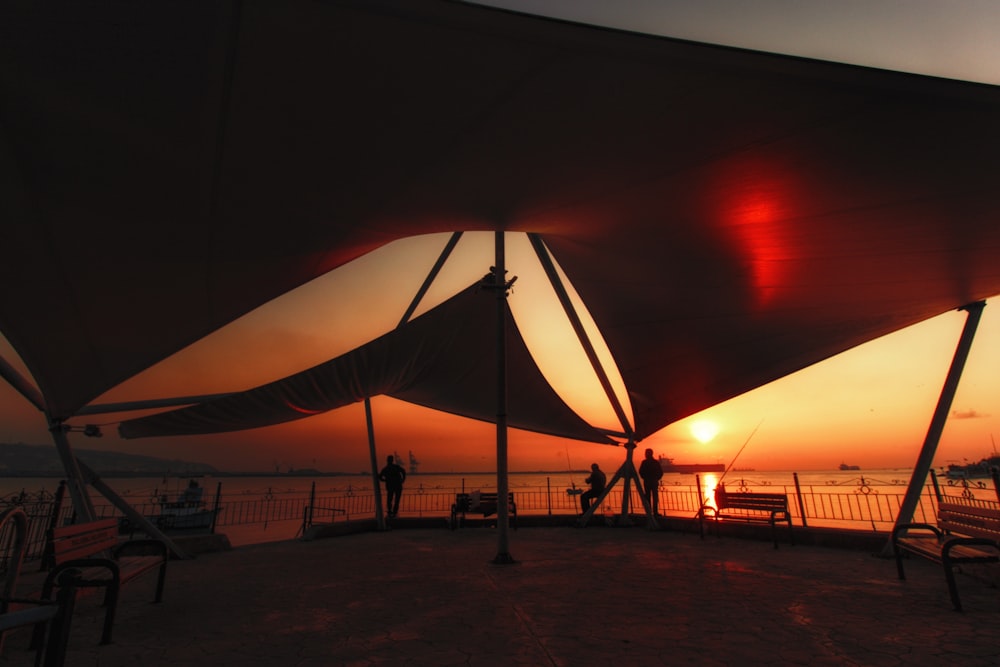 a tent with a canopy