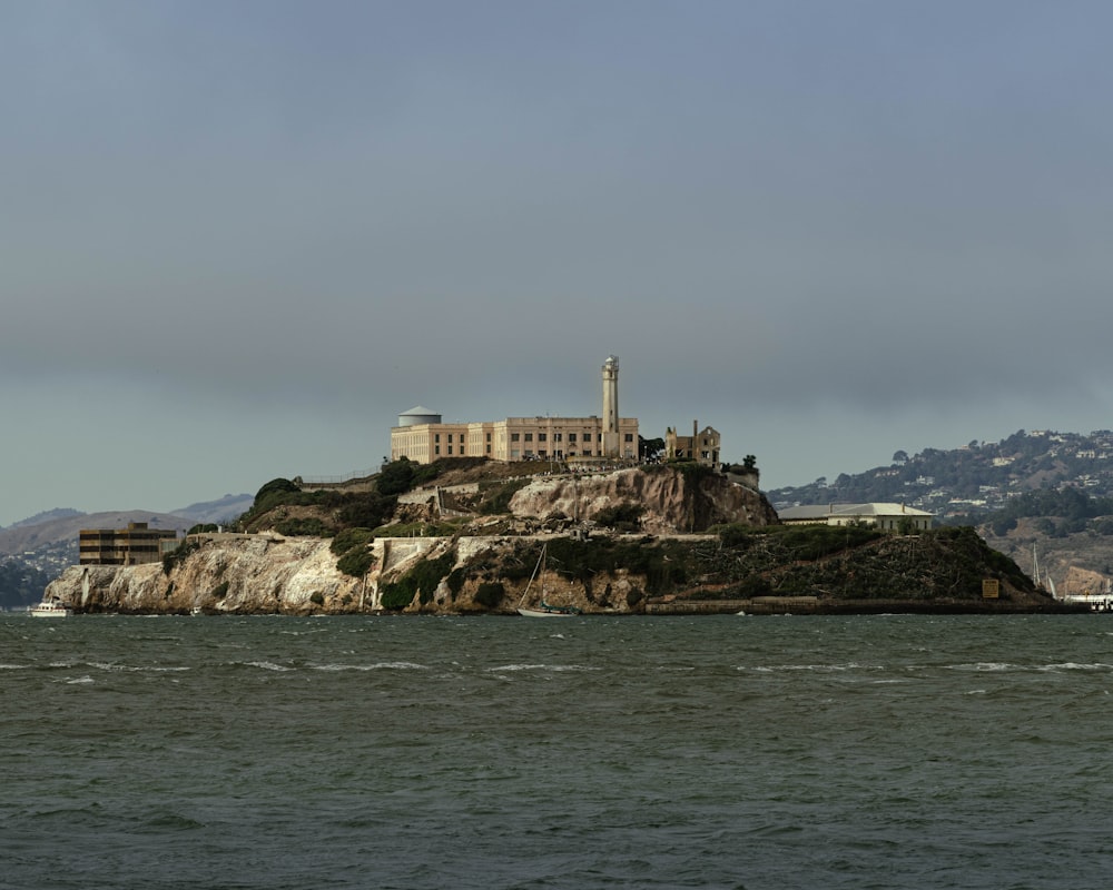 Alcatraz Island on a rocky island