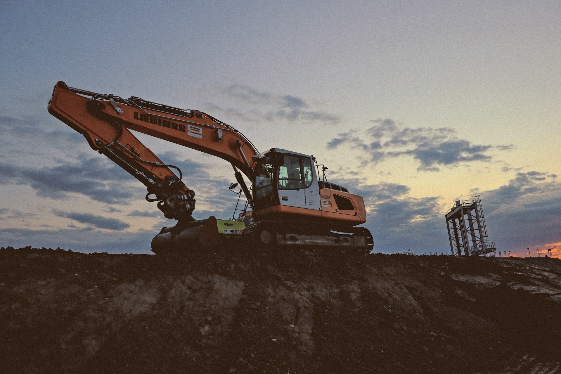 a bulldozer on a hill