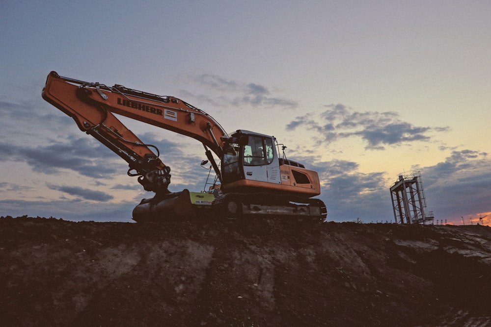 a bulldozer on a hill