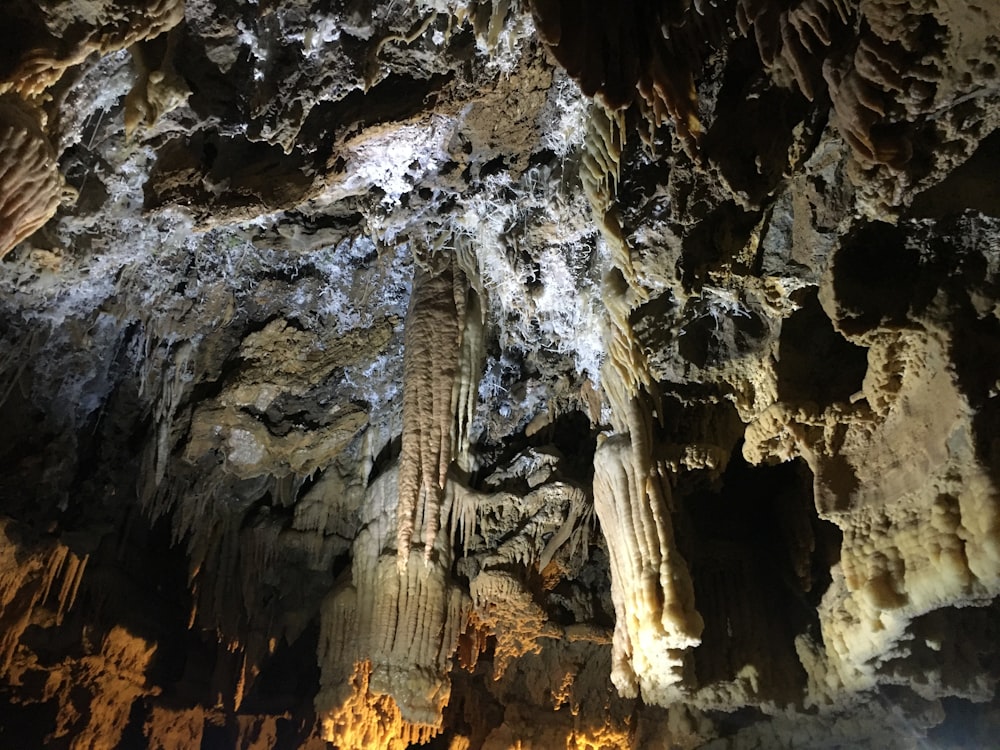 a cave with a hole in it