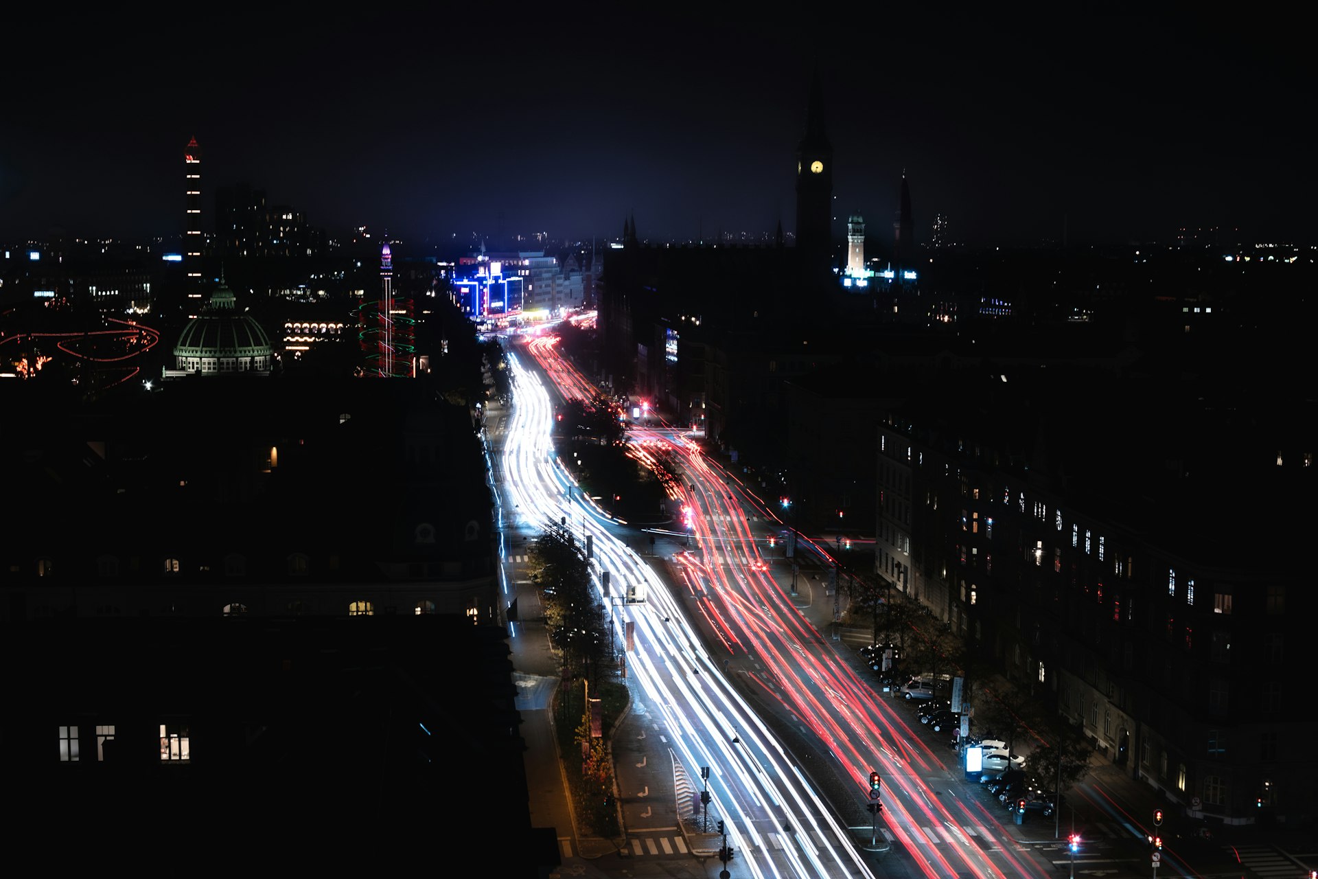 a highway with lights on it