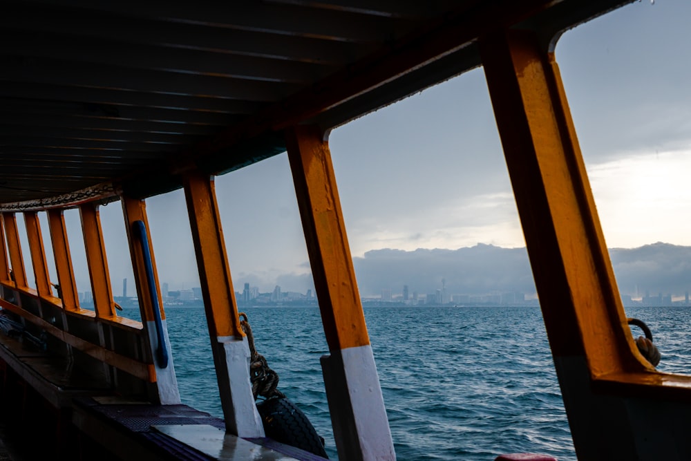 a view of the ocean from a boat