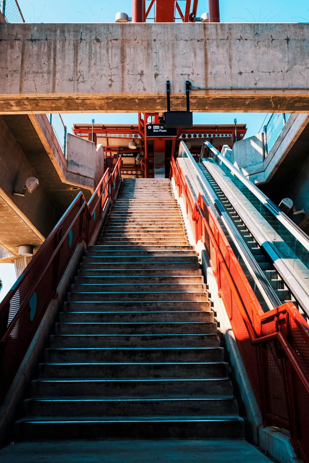 a set of stairs leading up to a building