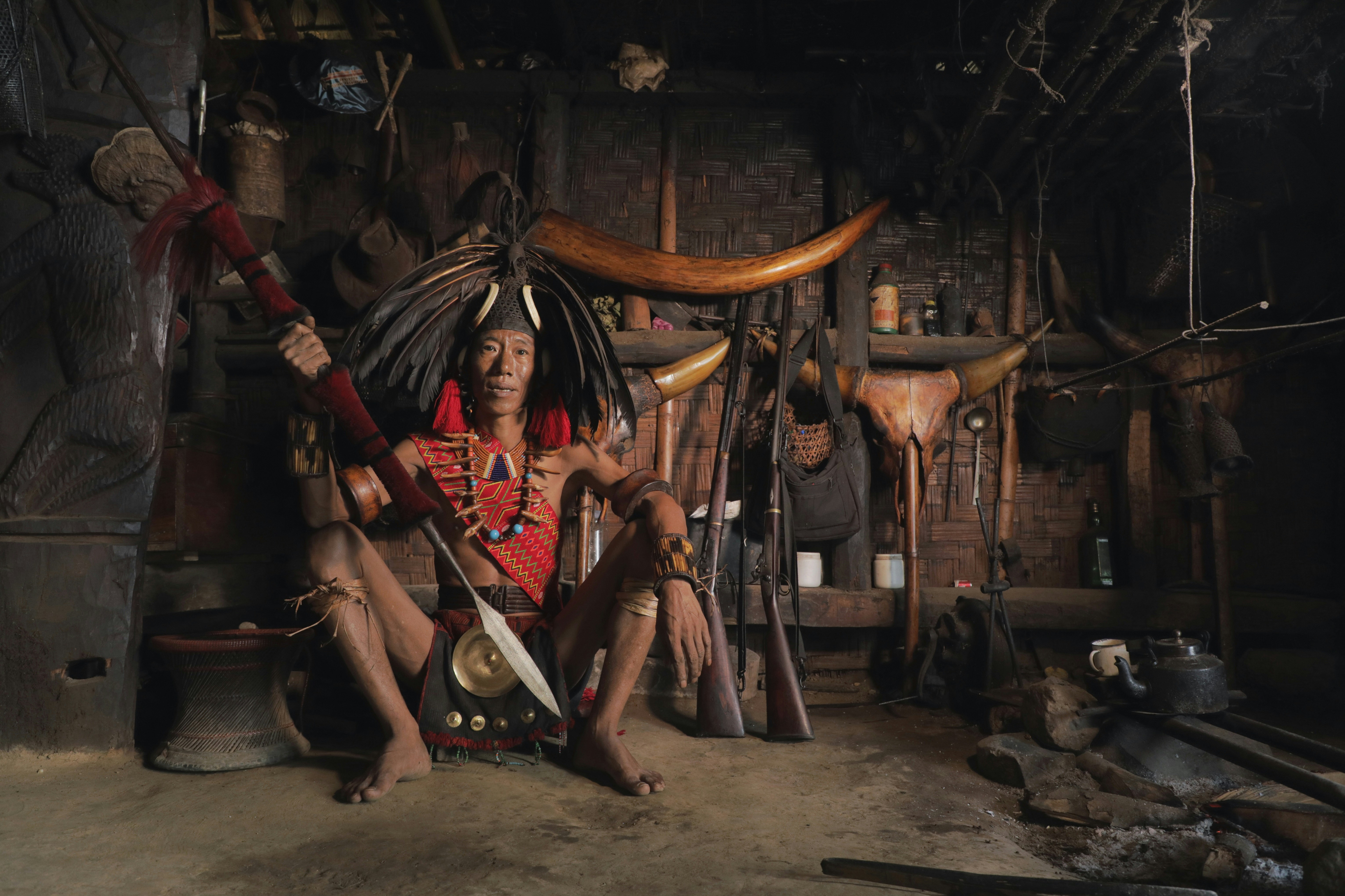 Person holding sword