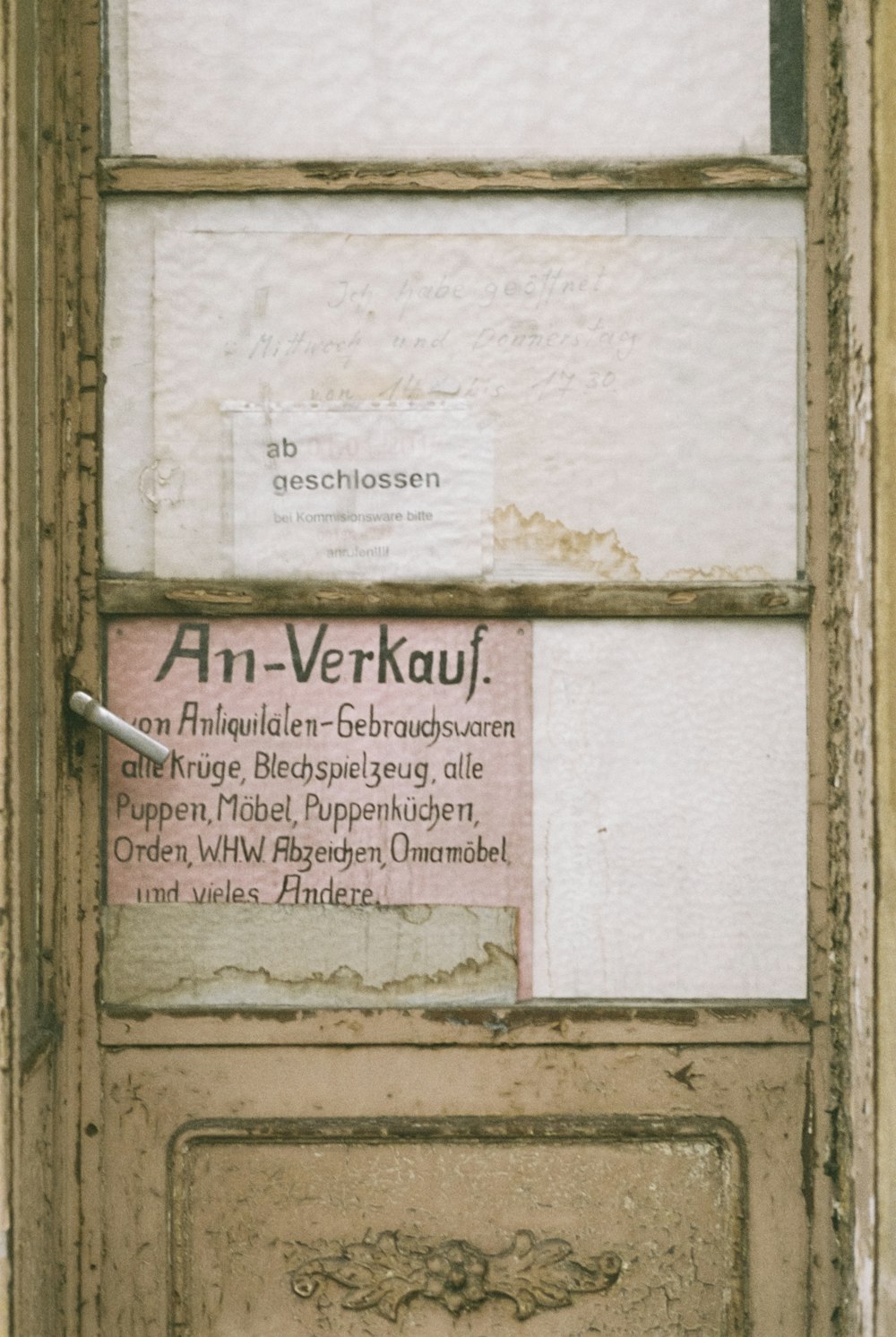 a sign on a door