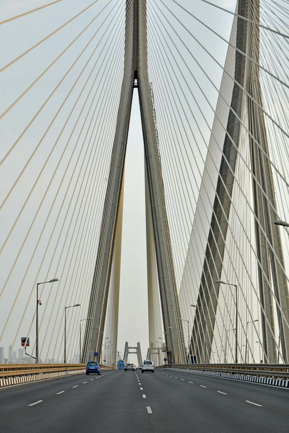 cars driving on a bridge