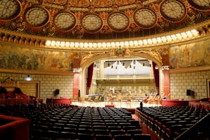 a large theater with rows of seats