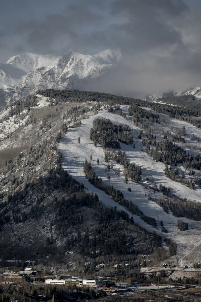 Ski runs seen from above