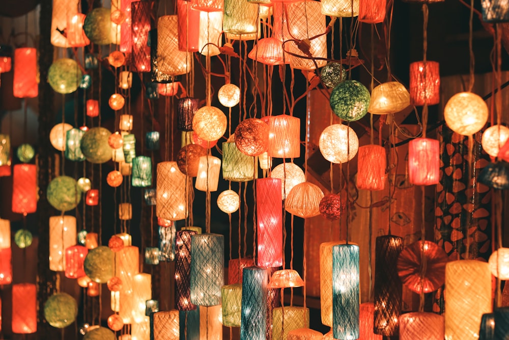 a group of lanterns