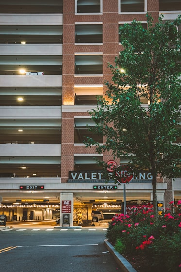 a building with a sign on it