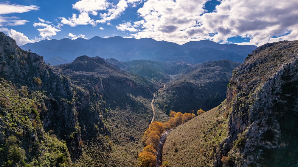 a winding road through a valley