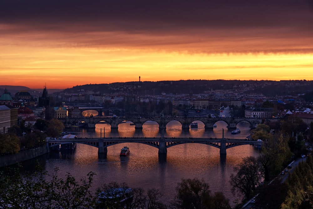 a bridge over a river