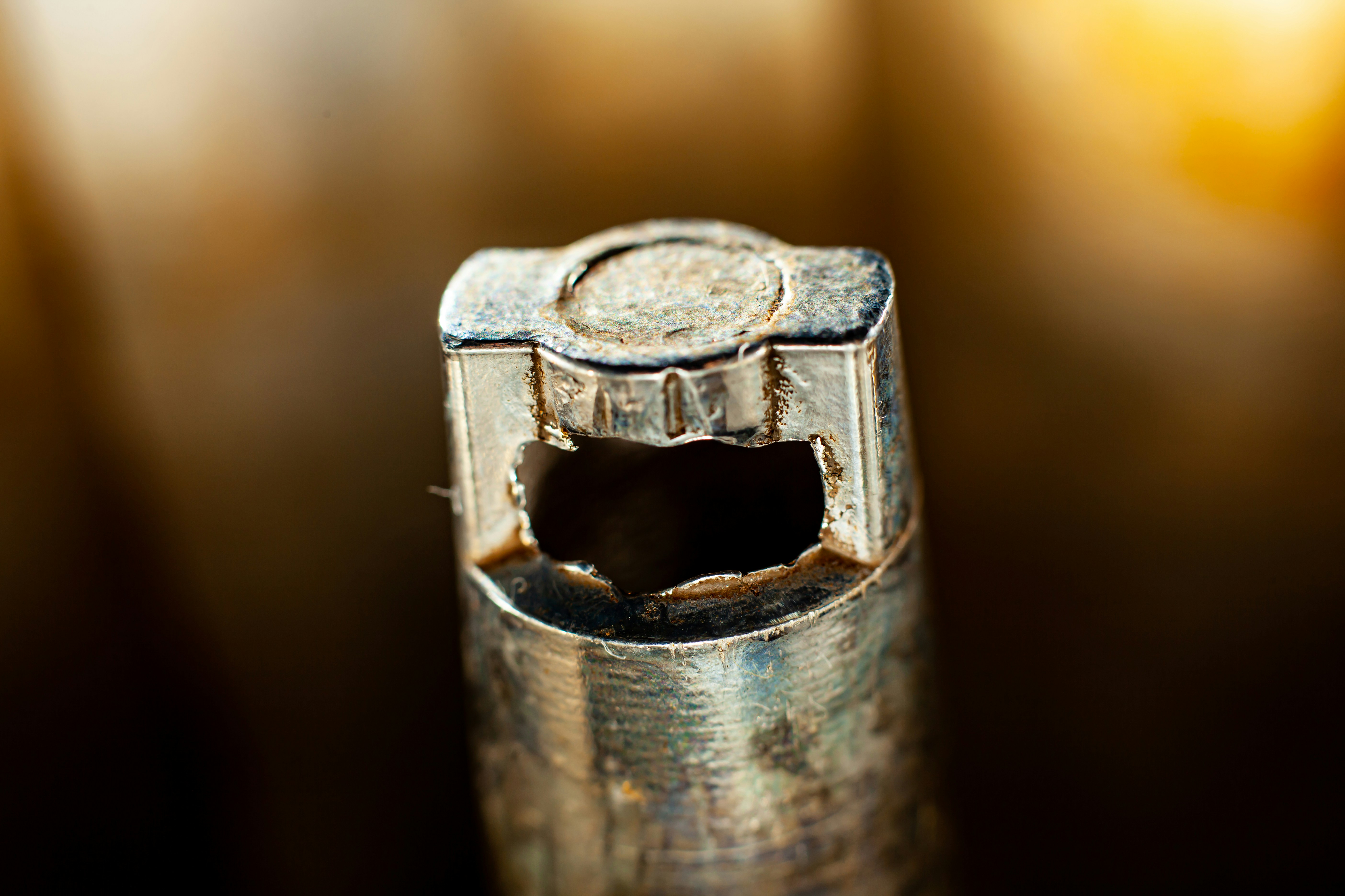 Glass jar with black substance