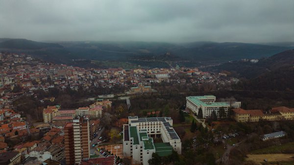 A city with many buildings — Veliko Tarnovo, Bulgaria
