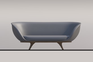 a blue and grey chair