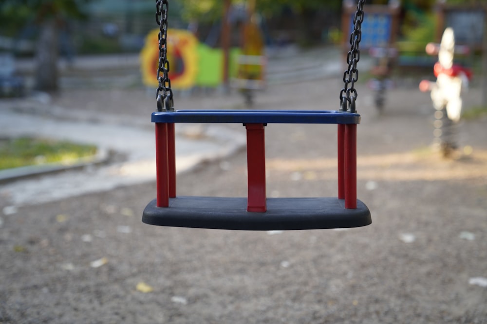 a swing set on a playground