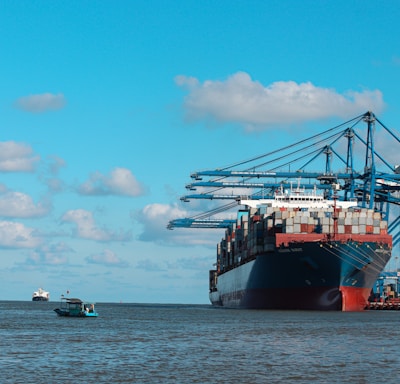 a large ship in the water