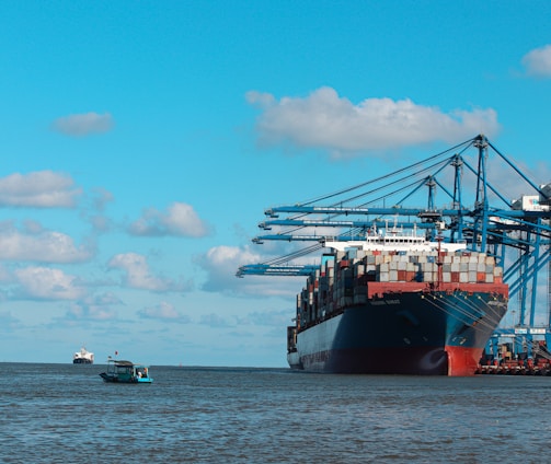 a large ship in the water