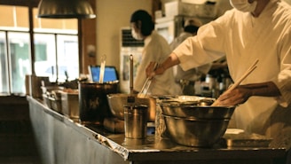 a chef cooking in a kitchen