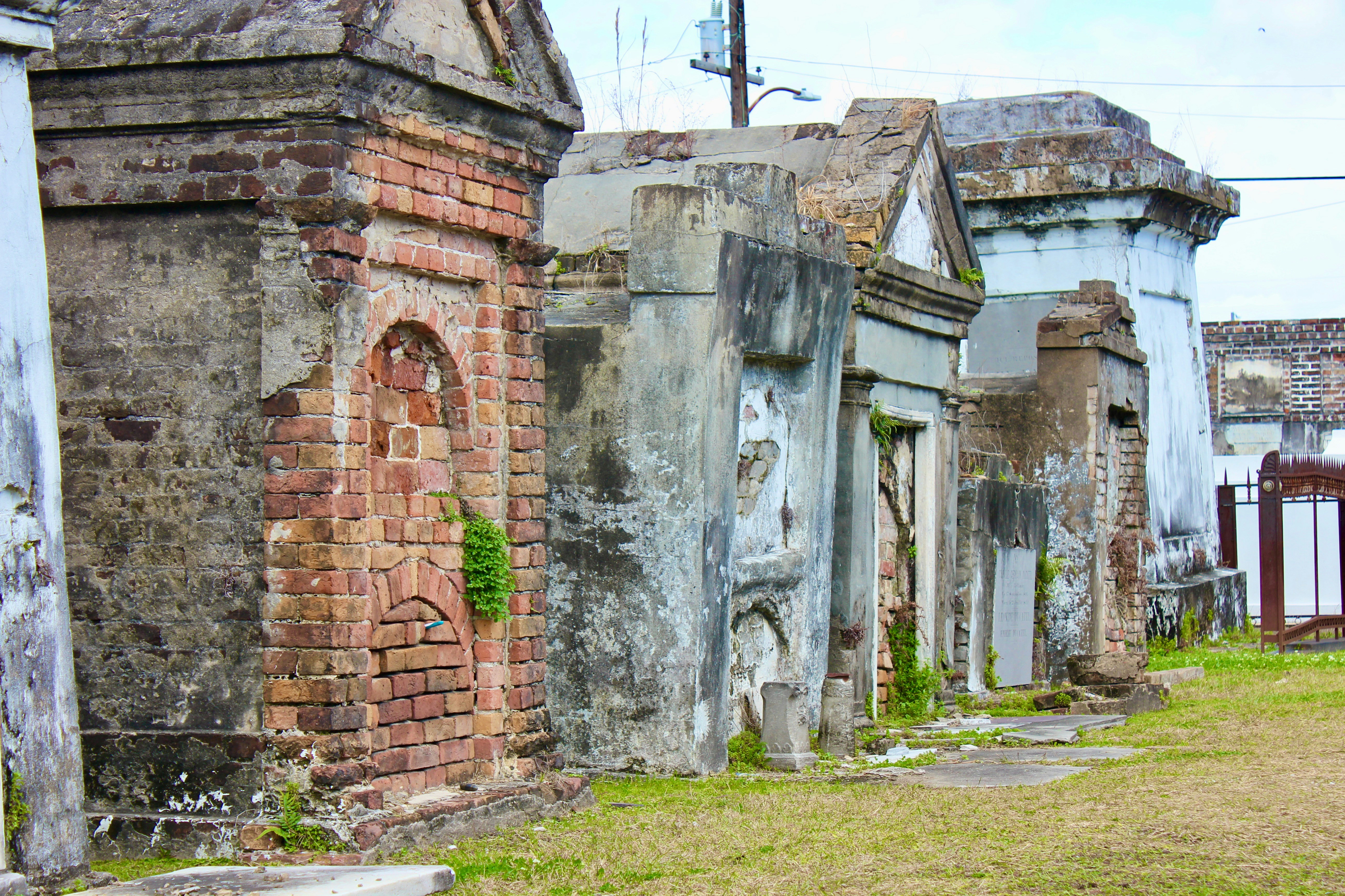 an old building with broken walls