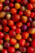 Close-up of vibrant Colombian tropical fruits freshly harvested.