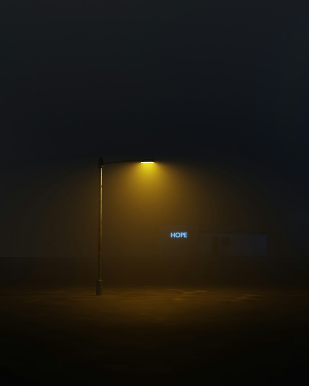 a street light at night