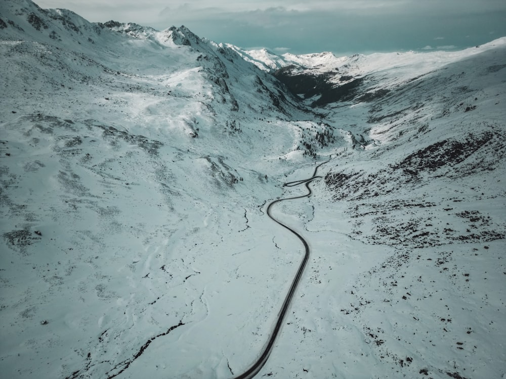 a road in the snow