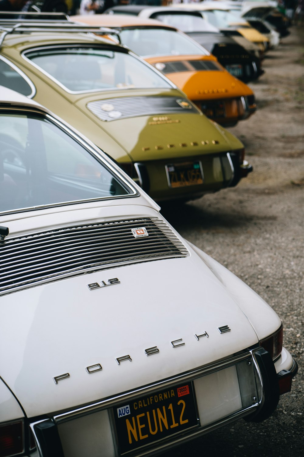 a row of cars parked