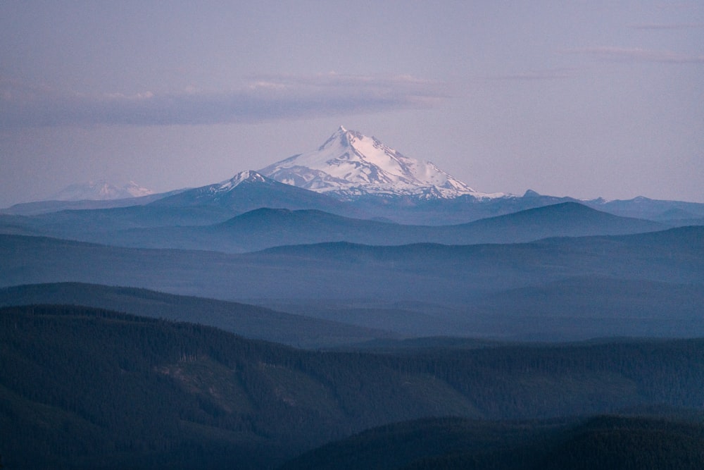 a mountain with snow