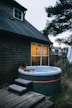 a person in a hot tub