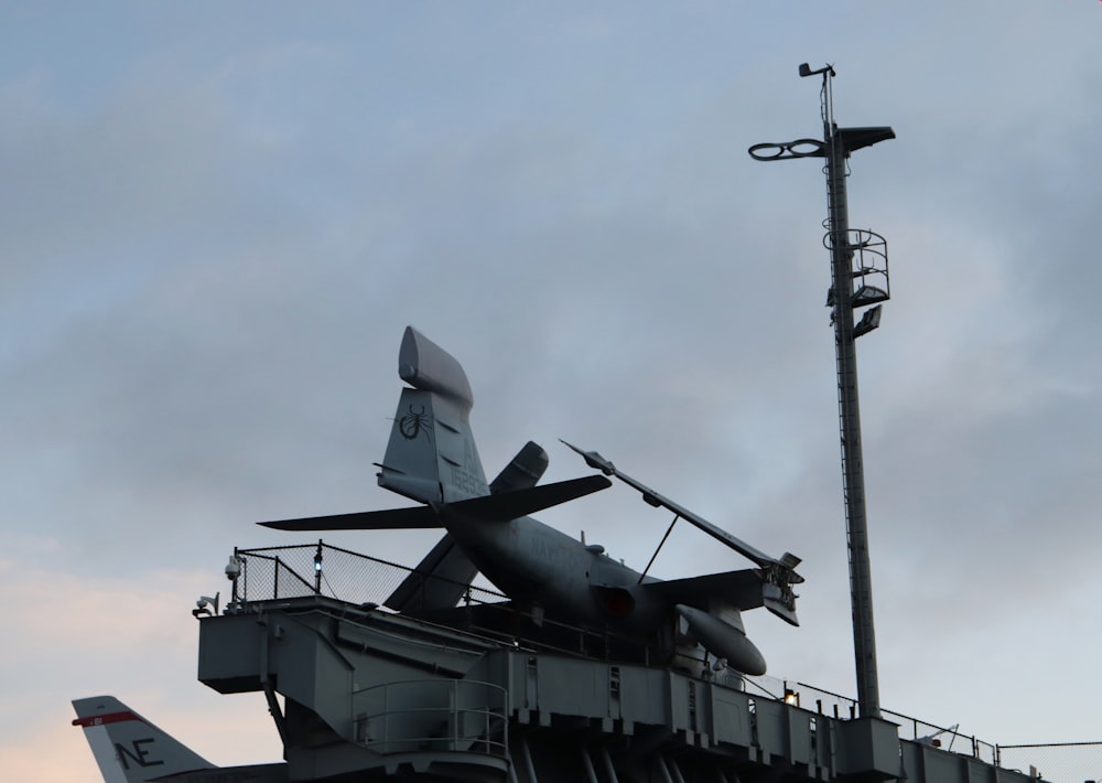a military aircraft on a ship